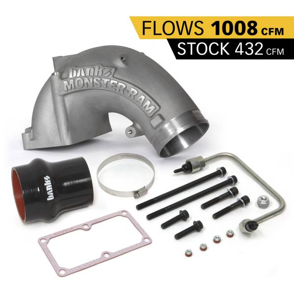 Banks Power - Banks Power Monster-Ram Intake Elbow Kit W/Fuel Line and Hump Hose 4 Inch Natural 07.5-18 Dodge/Ram 2500/3500 6.7L 42790