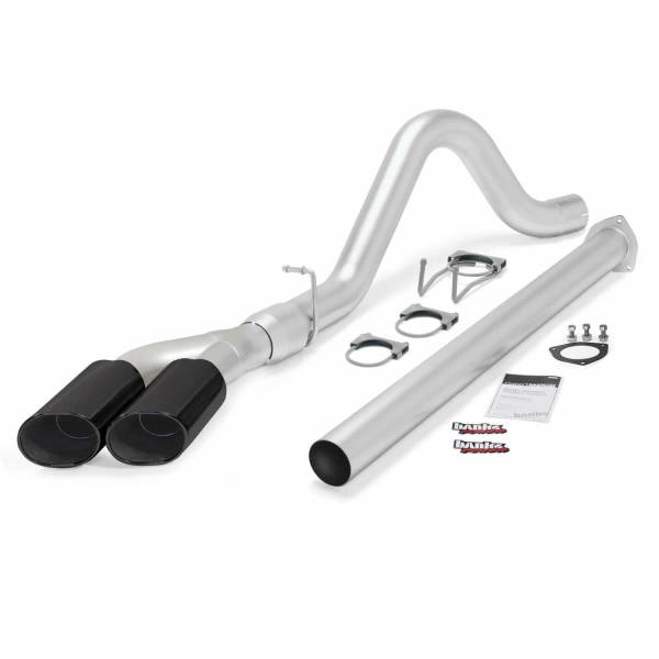 Banks Power - Banks Power Monster Exhaust System Single Exit DualBlack Ob Round Tips 15 Ford Super Duty 6.7L Diesel 49793-B