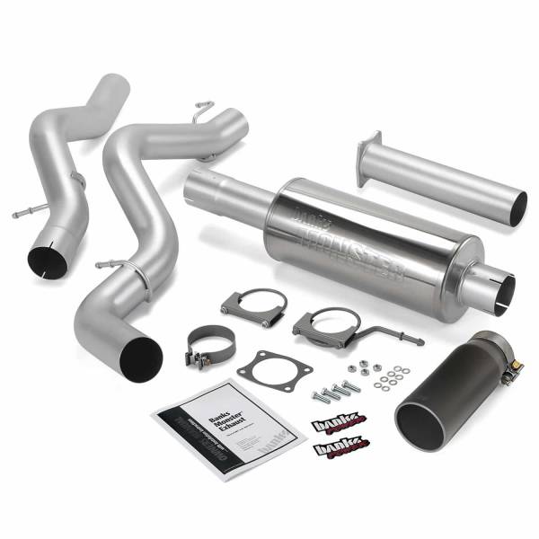 Banks Power - Banks Power Monster Exhaust System Single Exit Black Round Tip 06-07 Chevy 6.6L ECLB 48940-B