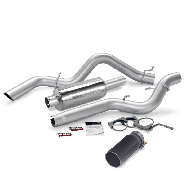 Banks Power - Banks Power Monster Exhaust System Single Exit Black Round Tip 06-07 Chevy 6.6L CCSB 48939-B