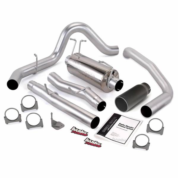 Banks Power - Banks Power Monster Exhaust System Single Exit Black Round Tip 03-07 Ford 6.0L SCLB 48783-B