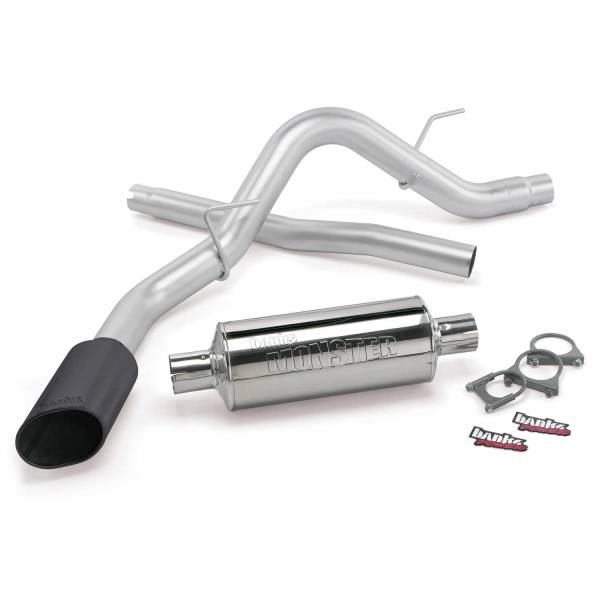 Banks Power - Banks Power Monster Exhaust System Single Exit Black Ob Round Tip 09-10 Ford F-150 5.4L CCSB-CCLB 48747-B