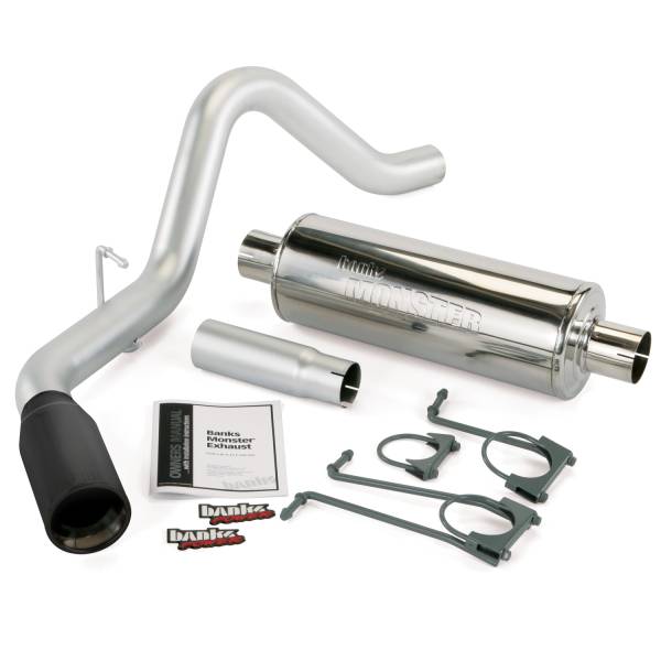 Banks Power - Banks Power Monster Exhaust System Single Exit Black Tip 05-06 Ford 5.4/6.8L S/D Super Duty Truck 48724-B