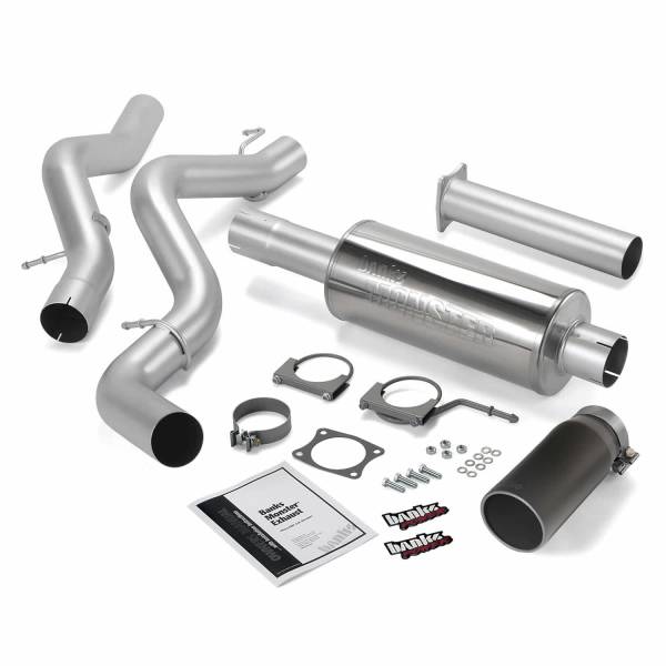 Banks Power - Banks Power Monster Exhaust System Single Exit Black Tip 02-05 Chevy 6.6L SCLB 48632-B