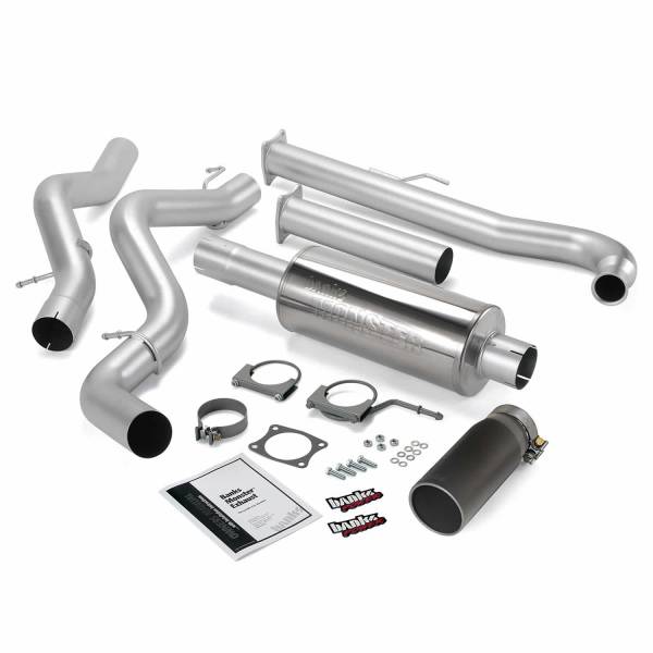 Banks Power - Banks Power Monster Exhaust System Single Exit Black Tip 01-04 Chevy 6.6L EC/CCLB 48630-B