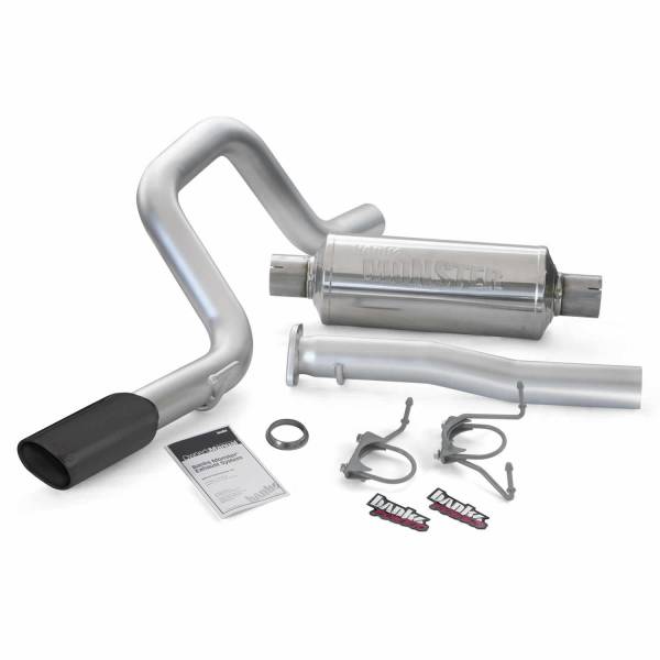 Banks Power - Banks Power Monster Exhaust System Single Exit Black Ob Round Tip 07-14 Toyota 4.0 FJ Cruiser 48142-B