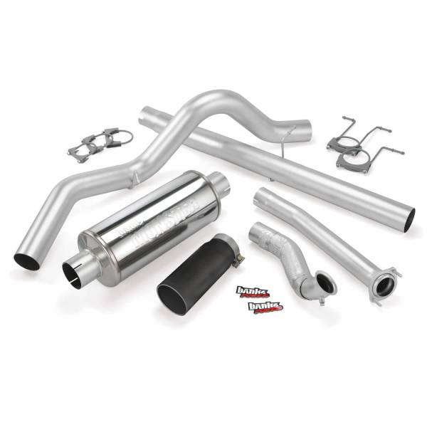 Banks Power - Banks Power Monster Exhaust System Single Exit Black Tip 94-97 Ford 7.3L ECSB 46296-B