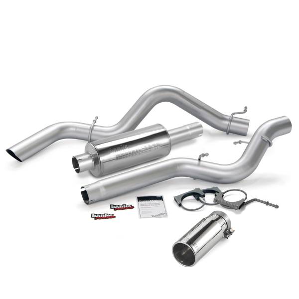 Banks Power - Banks Power Monster Exhaust System Single Exit Chrome Round Tip 06-07 Chevy 6.6L CCLB 48941