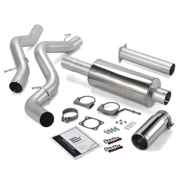 Banks Power - Banks Power Monster Exhaust System Single Exit Chrome Round Tip 06-07 Chevy 6.6L SCLB 48937