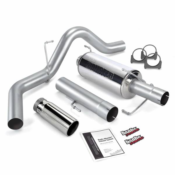 Banks Power - Banks Power Monster Exhaust System Single Exit Chrome Round Tip 04-07 Dodge 5.9L 325hp CCLB 48701