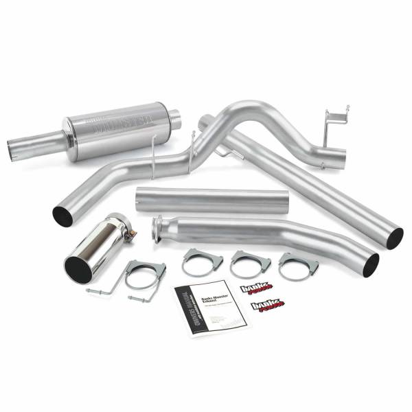 Banks Power - Banks Power Monster Exhaust System Single Exit Chrome Round Tip 98-02 Dodge 5.9L Extended Cab 48636