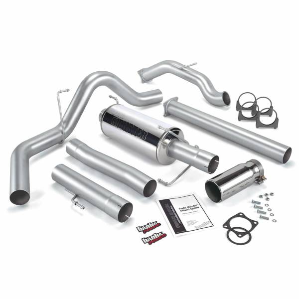Banks Power - Banks Power Monster Exhaust System Single Exit Chrome Round Tip 03-04 Dodge 5.9L SCLB/CCSB W/Catalytic Converter 48640