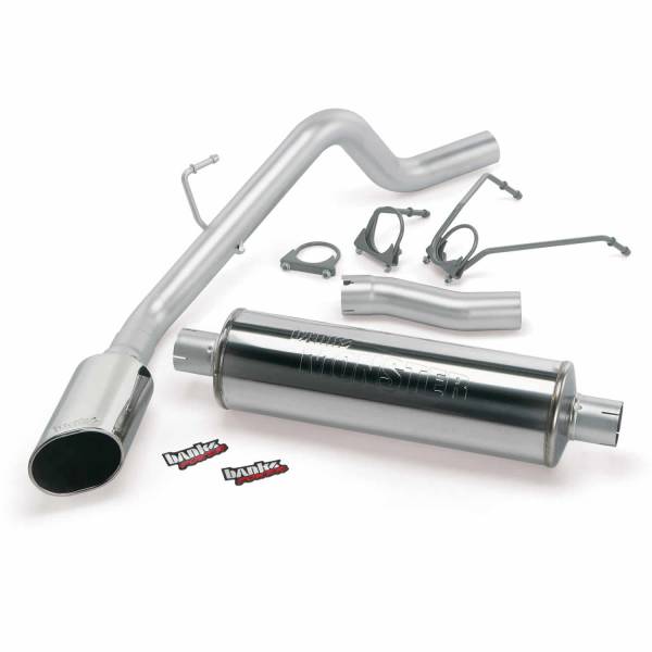 Banks Power - Banks Power Monster Exhaust System Single Exit Chrome Ob Round Tip 06-07 Dodge 5.7 Hemi 1500 Mega Cab 48578