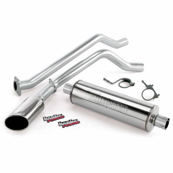 Banks Power - Banks Power Monster Exhaust System Single Side Exit Chrome Ob Round Tip 12 Chevy 5.3L ECSB FFV Flex-Fuel Vehicle 48354