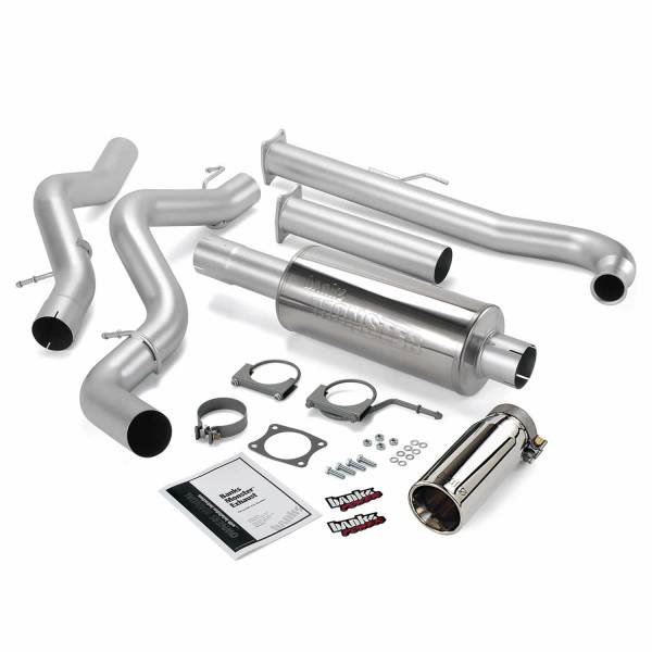 Banks Power - Banks Power Monster Exhaust System Single Exit Chrome Tip 01-04 Chevy 6.6L EC/CCSB 48629