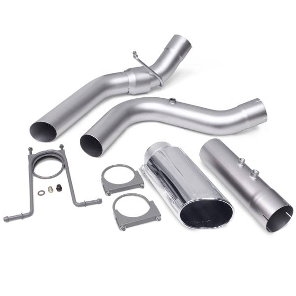 Banks Power - Banks Power Monster Exhaust System 4-inch Single Exit Chrome Tip 17-18 Chevy 6.6L L5P from 48947