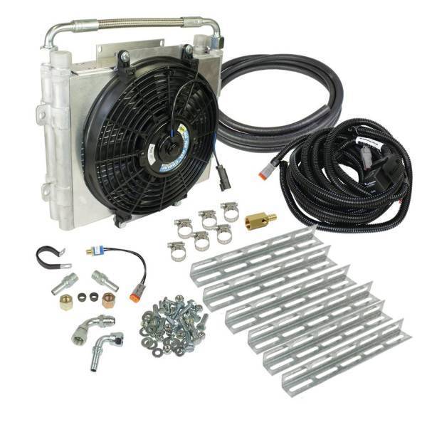 BD Diesel - BD Diesel BD Xtrude Transmission Cooler with Fan - Double Stacked Complete Kit 1/2in Lines 1030606-DS-12