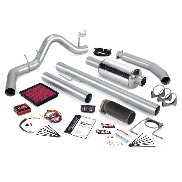 Banks Power - Banks Power Stinger Bundle Power System W/Single Exit Exhaust Black Tip 02 Dodge 5.9L Extended Cab 235hp 49374-B