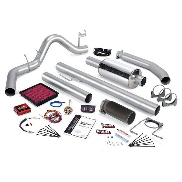 Banks Power - Banks Power Stinger Bundle Power System W/Single Exit Exhaust Black Tip 02 Dodge 5.9L Extended Cab 245hp 49372-B