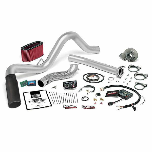 Banks Power - Banks Power Stinger Plus Bundle Power System W/Single Exit Exhaust Black Tip 95.5-97 Ford 7.3L Automatic Transmission 48559-B