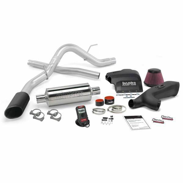 Banks Power - Banks Power Stinger Bundle Power System W/Single Exit Exhaust Black Tip 11-14 Ford F-150 3.5L EcoBoost RCSB/CCSB/CCLB 48494-B