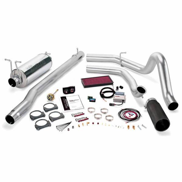 Banks Power - Banks Power Stinger Bundle Power System W/Single Exit Exhaust Black Tip 99.5-03 Ford 7.3L F250/F350 Automatic Transmission 47546-B