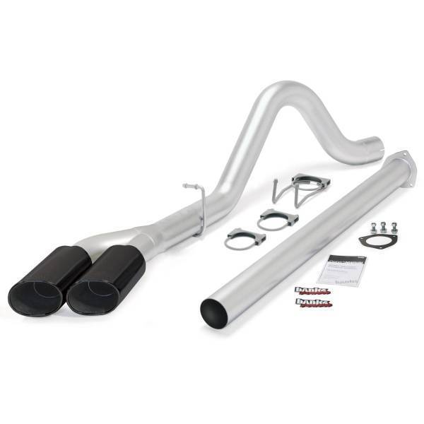 Banks Power - Banks Power Monster Exhaust System Single Exit DualBlack Ob Round Tips 15 Ford Super Duty 6.7L Diesel 49793-B