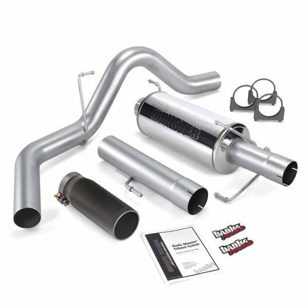 Banks Power - Banks Power Monster Exhaust System Single Exit Black Round Tip 06-07 Dodge 325hp Mega Cab 48708-B