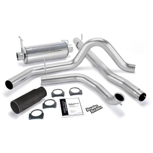 Banks Power - Banks Power Monster Exhaust System Single Exit Black Round Tip 99-03 Ford 7.3L without Catalytic Converter 48656-B