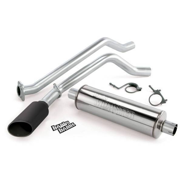 Banks Power - Banks Power Monster Exhaust System Single Side Exit Black Ob Round Tip 14-18 Chevy 5.3L CCSB 48355-B