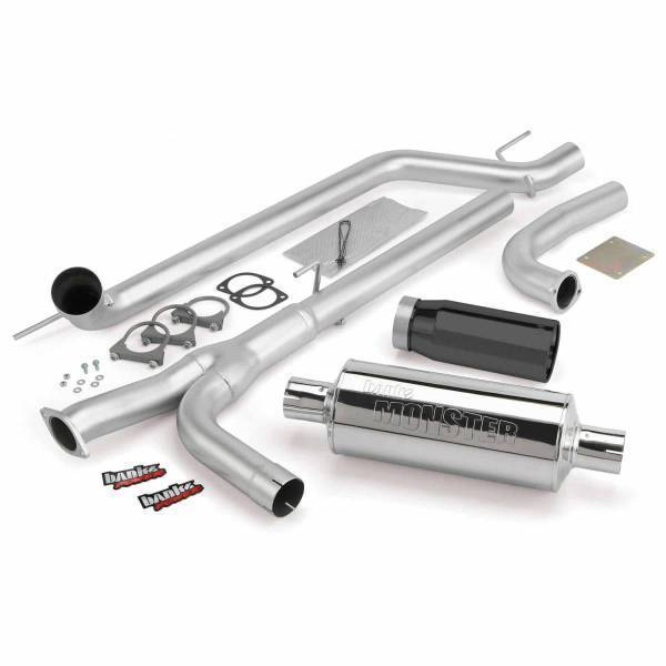 Banks Power - Banks Power Monster Exhaust System Single Exit Black Tip 04-15 Nissan 5.6L Titan All Cab/Beds 48123-B