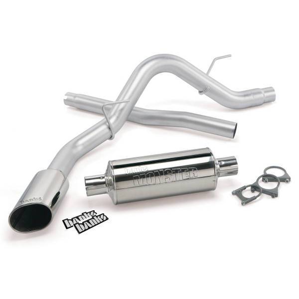 Banks Power - Banks Power Monster Exhaust System Single Exit Chrome Ob Round Tip 11-14 Ford F-150 3.5L EcoBoost 5.0 6.2L all Cab/Bed 48761