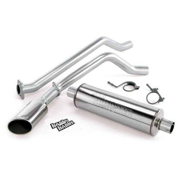 Banks Power - Banks Power Monster Exhaust System Single Side Exit Chrome Ob Round Tip 14-18 Chevy 5.3L CCSB 48355