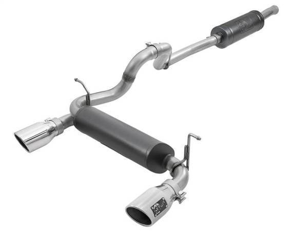 aFe - aFe Rebel Series 2.5in 304 SS Cat-Back Exhaust w/ Polished Tips 2018+ Jeep Wrangler (JL) V6 3.6L - 49-38066-P