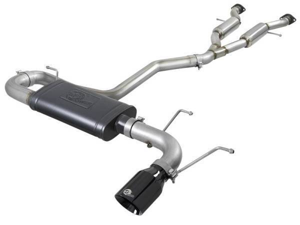 aFe - aFe Large Bore HD 3in 304 SS Cat-Back Exhaust w/ Black Tips 14-19 Jeep Grand Cherokee (WK2) V6-3.6L - 49-38078-B