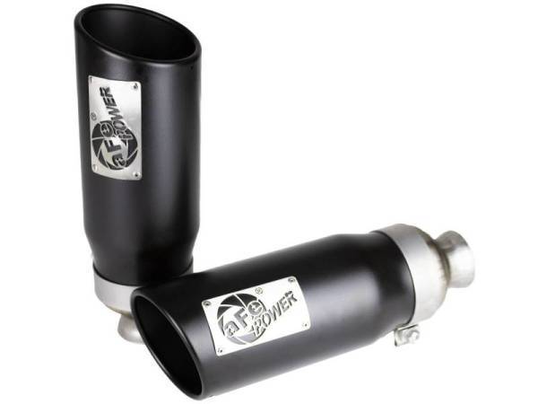 aFe - aFe MACH Force-XP 4-1/2in Steel OE Replacement Exhaust Tips - 2021+ Dodge Ram (5.7L V8) - Black - 49C42073-B