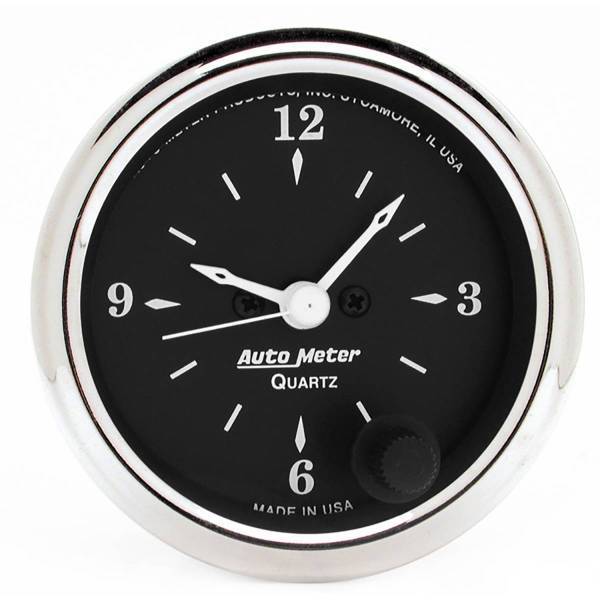 Autometer - AutoMeter GAUGE CLOCK 2 1/16in. 12HR ANALOG OLD TYME BLACK - 1785