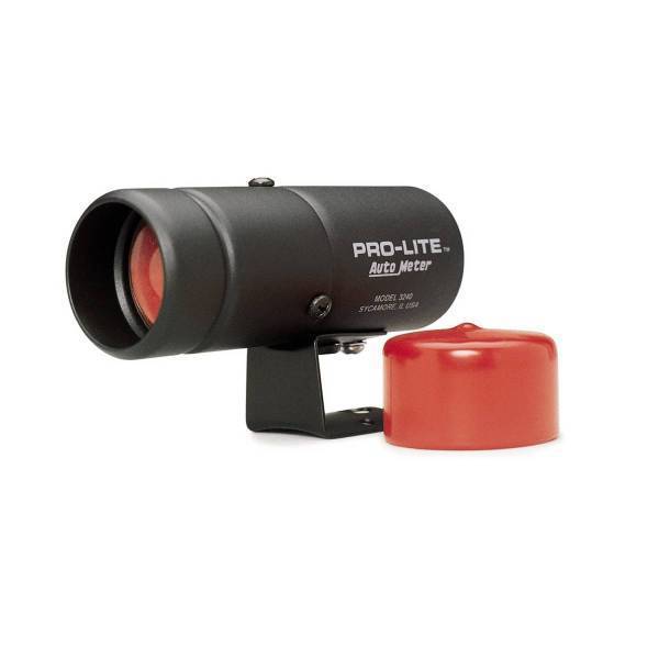 Autometer - AutoMeter WARNING LIGHT BLACK PRO-LITE INCL. RED LENS/NIGHT COVER - 3240