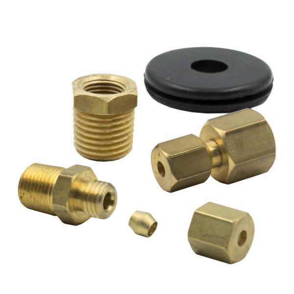 Autometer - AutoMeter FITTING KIT 1/8in. NPTF COMPRESSION TO 1/8in. LINE BRASS - 3290