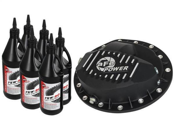 aFe - aFe Power Cover Diff Front Machined w/ 75W-90 Gear Oil Dodge Diesel Trucks 03-11 L6-5.9/6.7L - 46-70042-WL