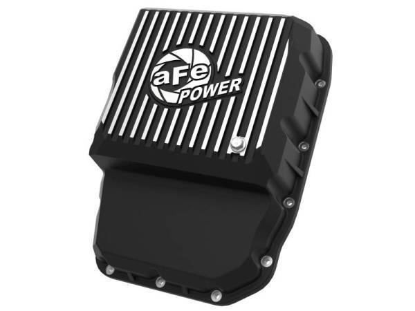 aFe - aFe Transmission Pan (Black w/ Machined Fins) 13-19 Dodge Diesel Trucks L6-6.7L (td) - 46-71160B