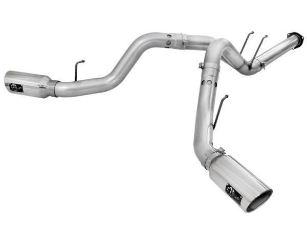 aFe - aFe Atlas Exhaust 4in DPF-Back Exhaust Aluminized Steel Polished Tip 11-14 ford Diesel Truck V8-6.7L - 49-03065-P