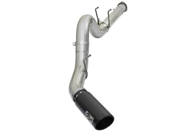 aFe - aFe ATLAS 5in DPF-Back Alum Steel Exhaust System w/Black Tip 2017 Ford Diesel Trucks V8-6.7L (td) - 49-03090-B