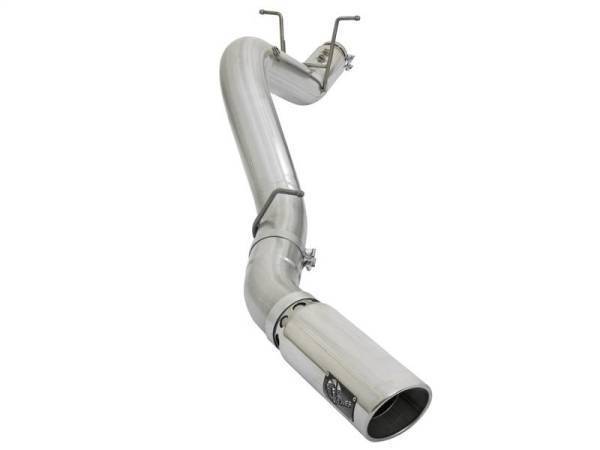 aFe - aFe ATLAS 5in DPF-Back Aluminized Steel Exhaust System w/Polished Tips 2017 GM Duramax 6.6L (td) L5P - 49-04085-P