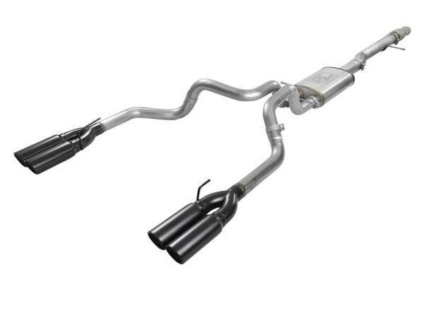 aFe - aFe Vulcan Series 4-3in 304SS Exhaust Cat-Back w/ Blk Tips 2019 GM Silverado/Sierra 1500 V8-6.2L - 49-34102-B