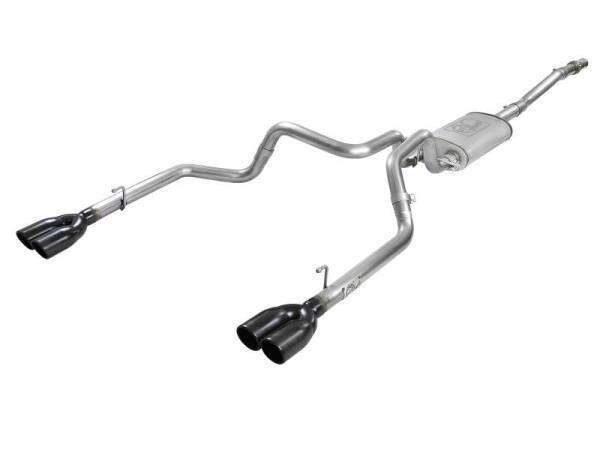 aFe - aFe Vulcan Series 3in-2-1/2in 304 SS Cat-Back 2019 GM Silverado / Sierra 1500 V8-5.3L w/ Black Tips - 49-34104-B