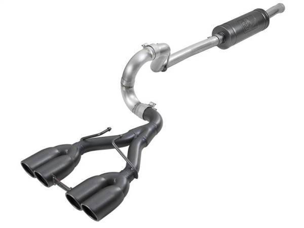 aFe - aFe Rebel Series 2.5in. 304 SS C/B Exhaust System 2018 Jeep Wrangler (JL) V6-3.6L - Black Tip - 49-38071-B