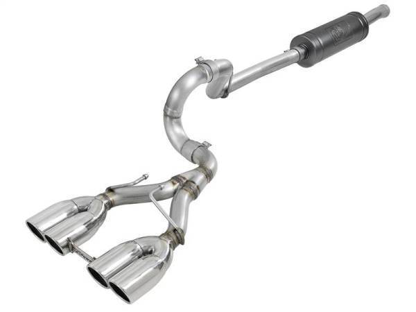 aFe - aFe Rebel Series 2.5in. 304 SS C/B Exhaust System 2018 Jeep Wrangler (JL) V6-3.6L - Polished Tip - 49-38071-P