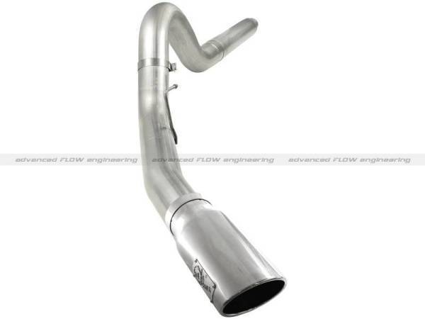 aFe - aFe MACHForce XP 5in DPF-Back Stainless Steel Exh Sys, polished tip,Ford Diesel Trucks 08-10 V8-6.4L - 49-43054-P