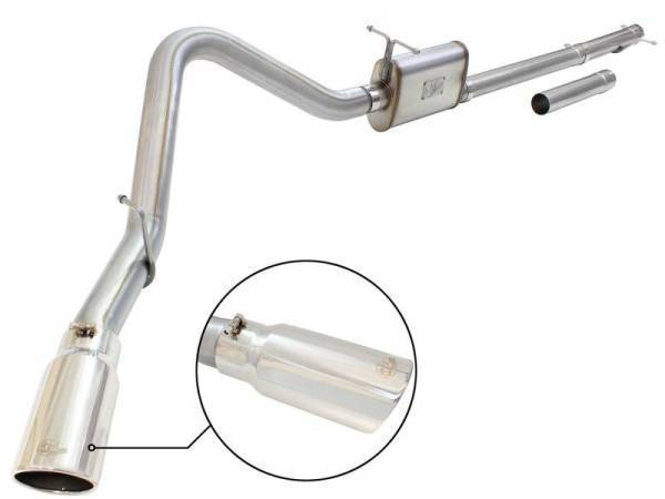 aFe - aFe MACHForce XP Exhaust 3in-3.5in SS Single Side Ext CB w/ Polish Tip 99-04 Ford F-250 V8 5.4L/6.8L - 49-43076-P